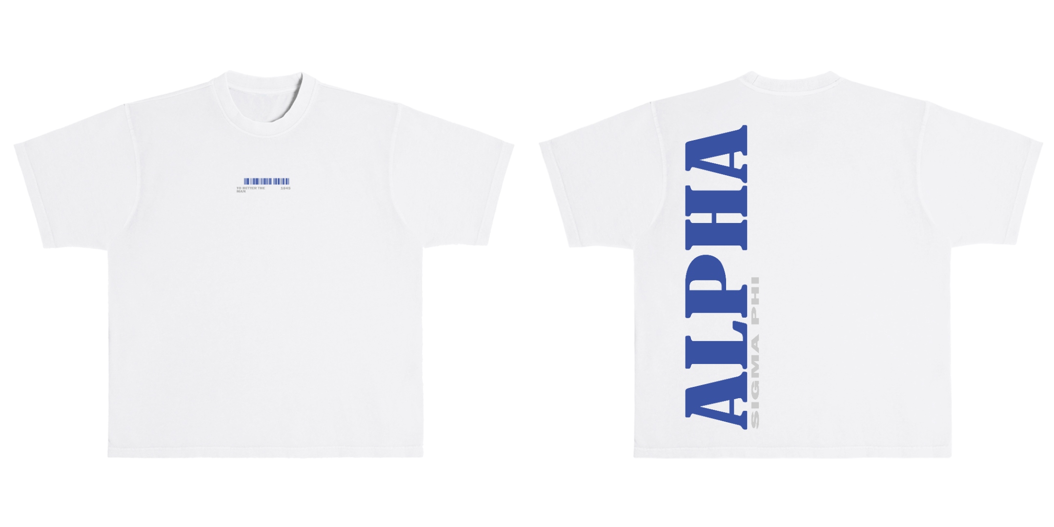 Alpha Sig Blue Alpha White Tee