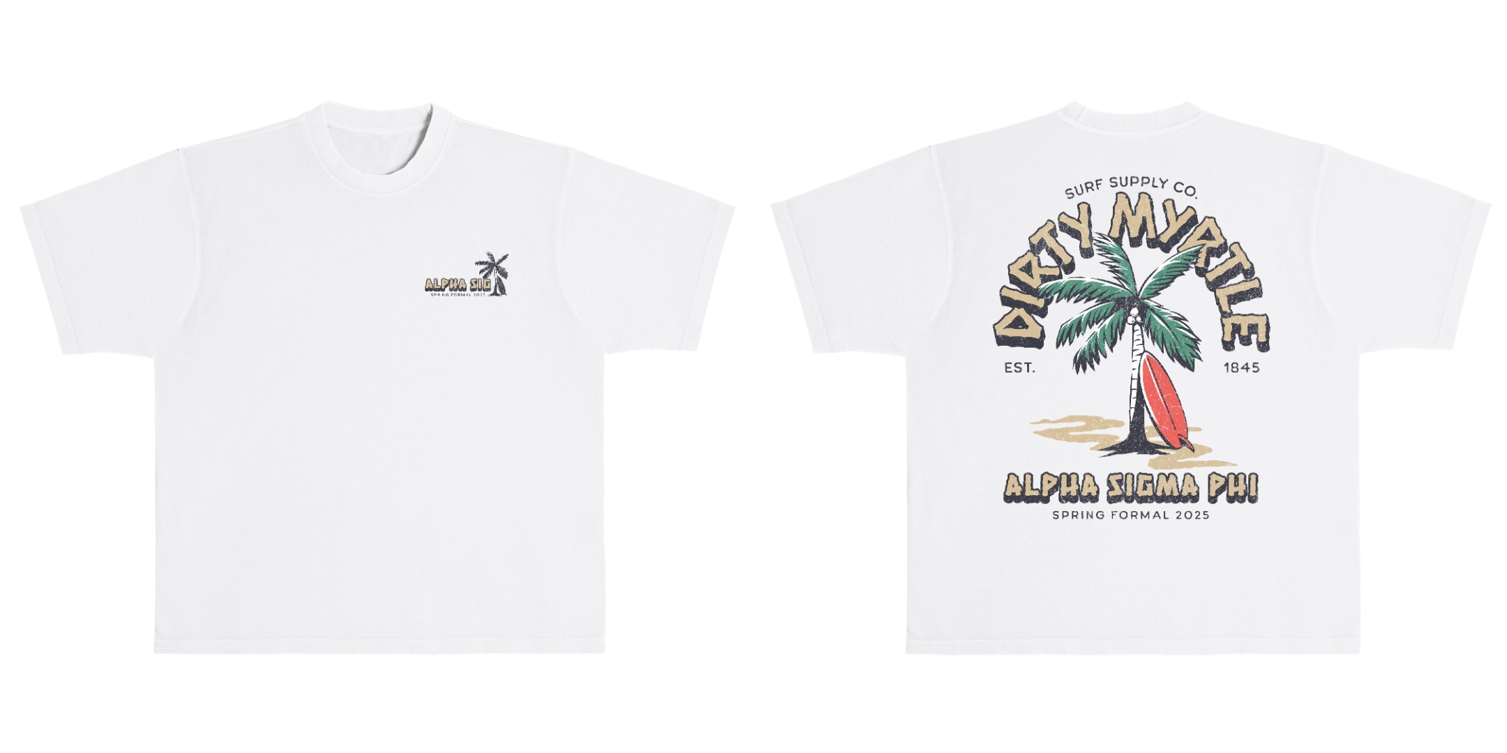 Alpha Sig Dirty Myrtle White Tee