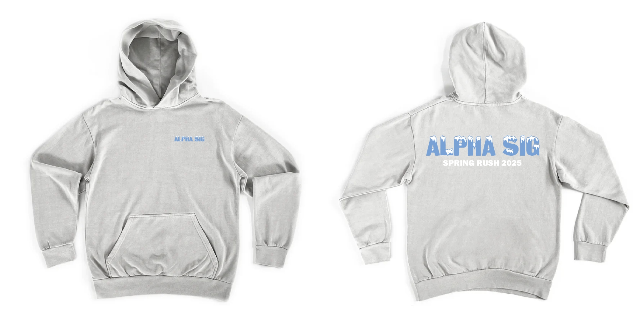 Alpha Sig Grey Frost Letter Hoodie
