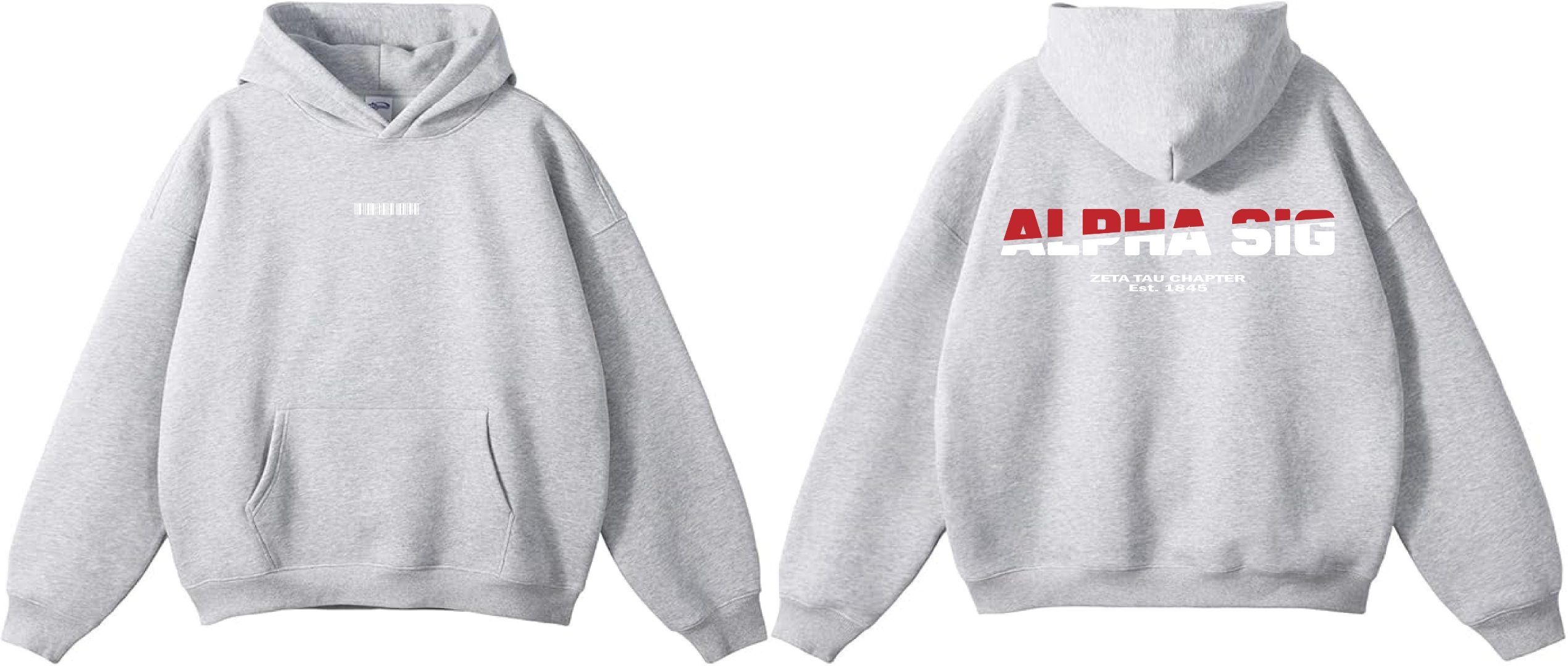 Alpha Sig Grey Split Letter Hoodie