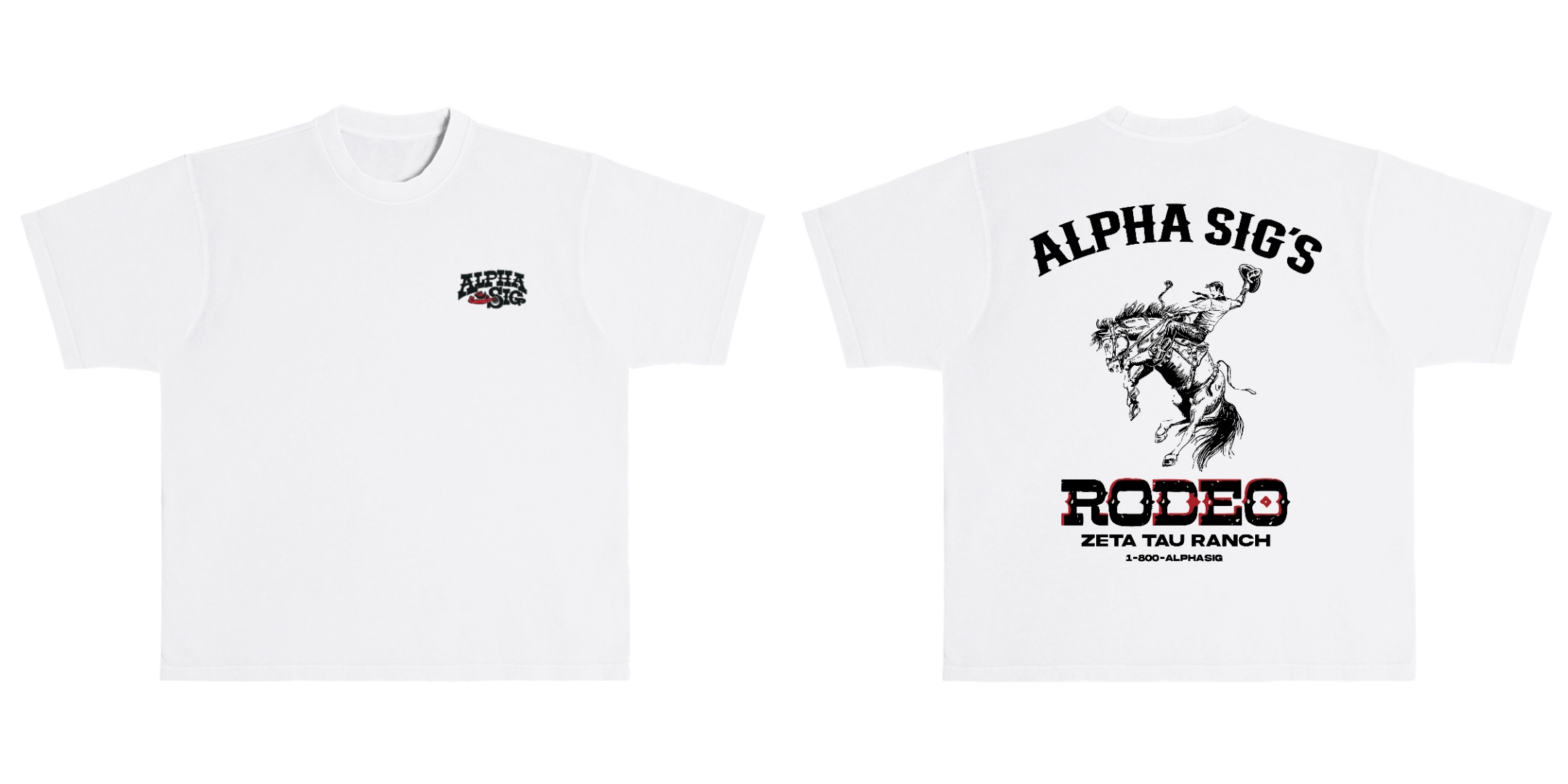 Alpha Sig White Rodeo Tee
