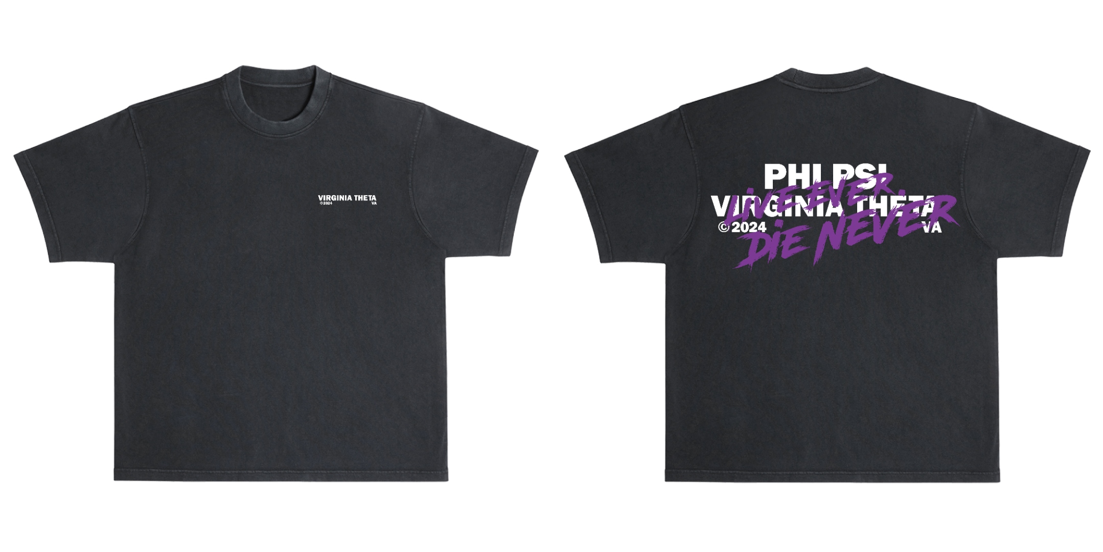 Phi Psi Black Live Ever Die Never Tee