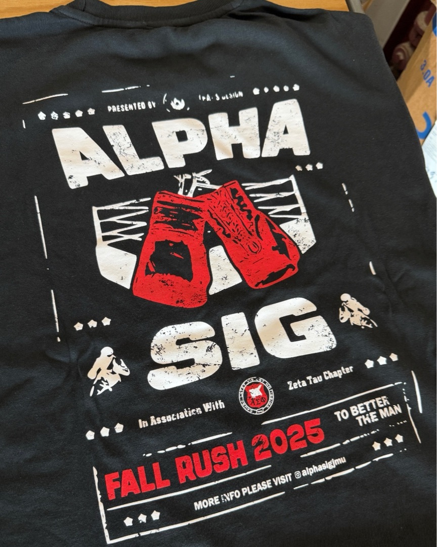 Alpha Sig Fall Rush 2025 screenprint tee